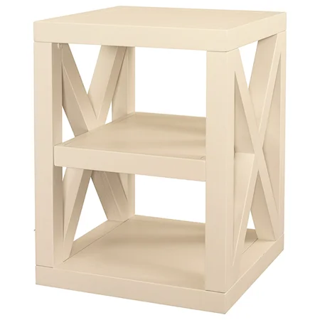 Contemporary End Table with Fixed Shelf